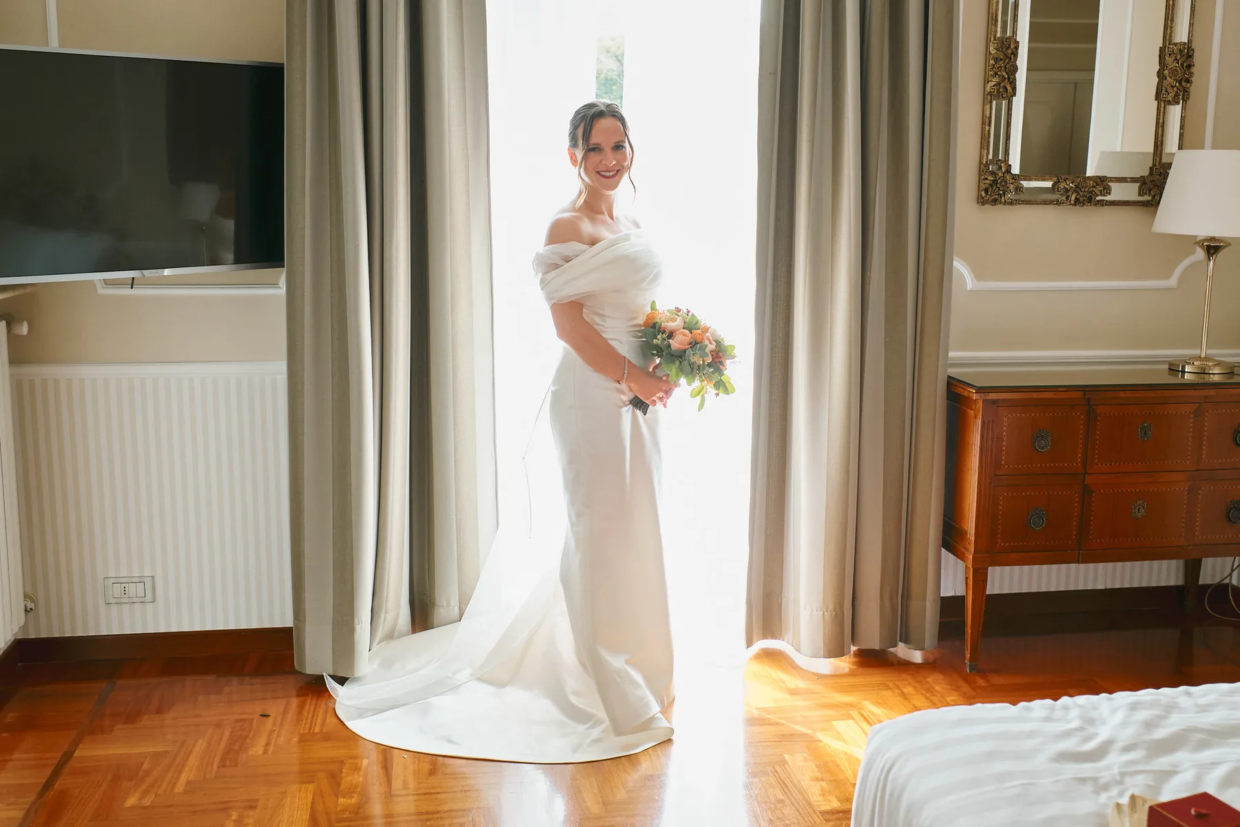 La sposa pronta nella sua stanza