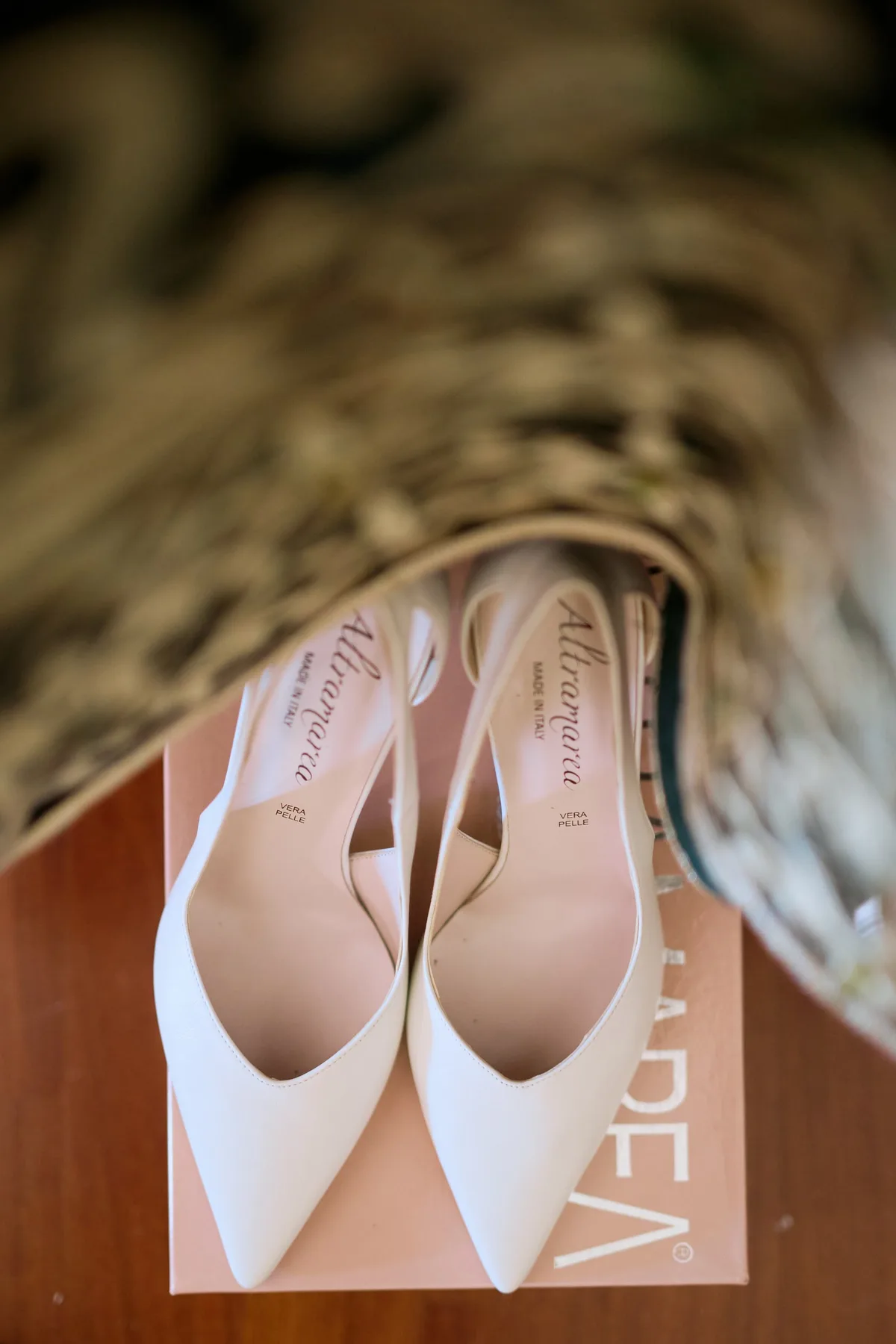 The bride's shoes while getting ready