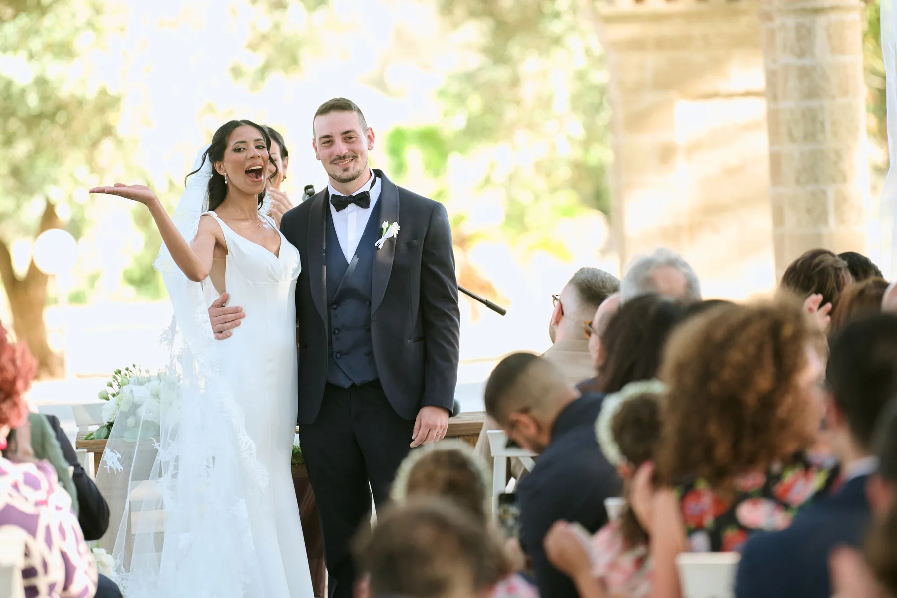 Hanan celebrating just after the ceremony