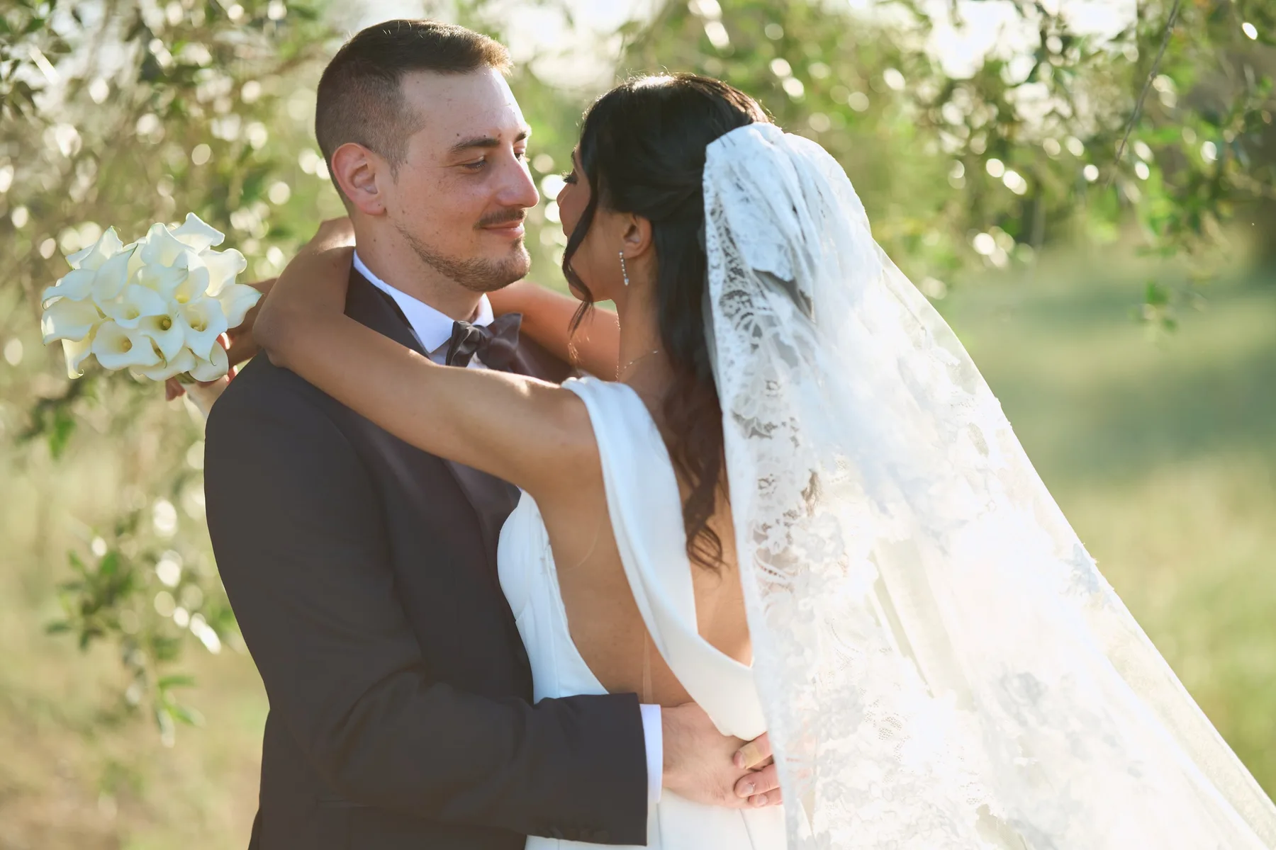 An embrace among the fields