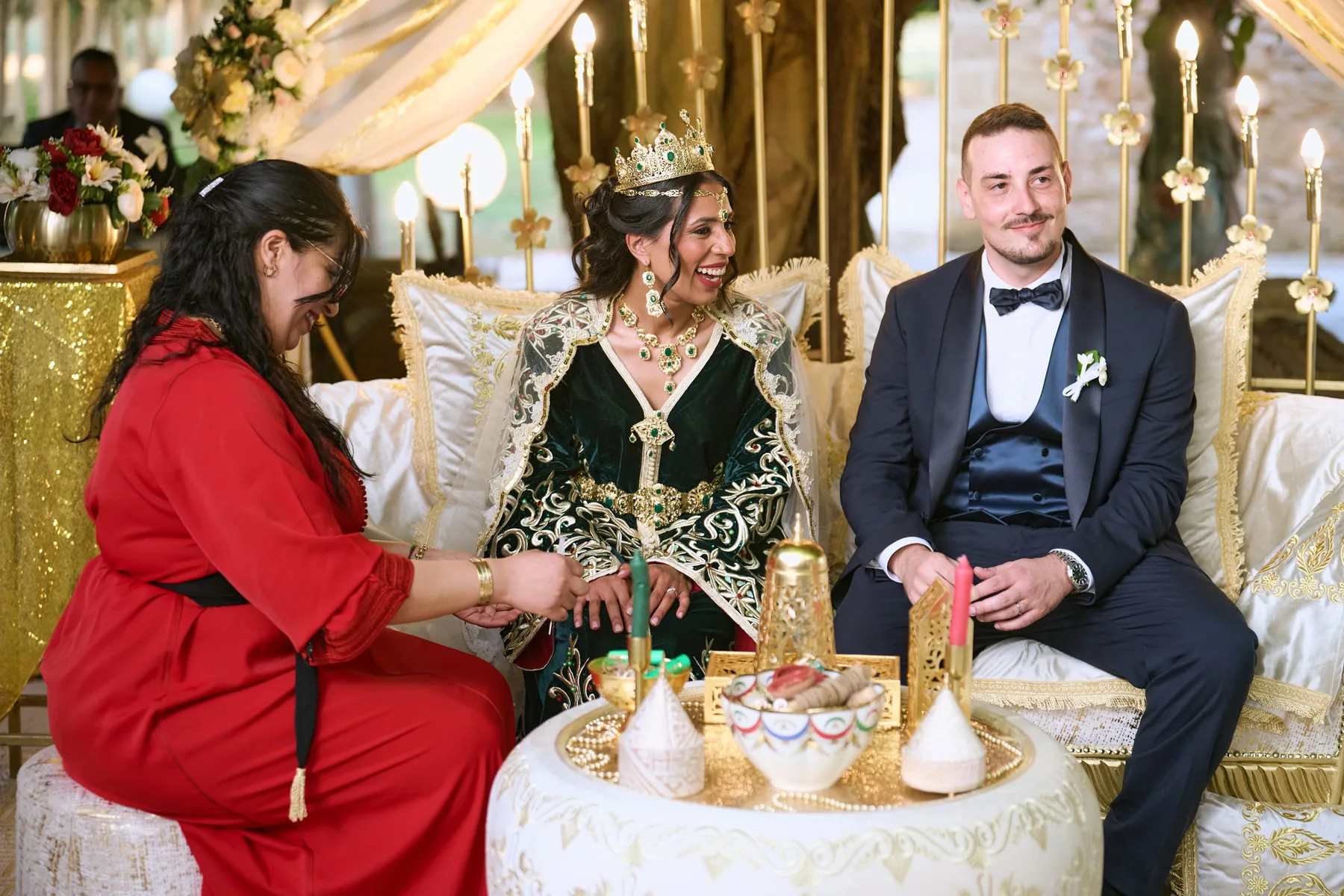 The henna ritual with the couple