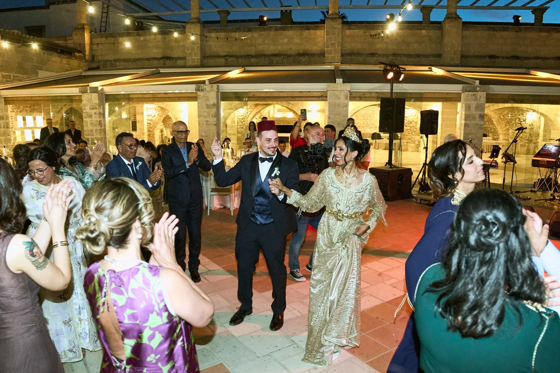 Dancing in the masseria courtyard