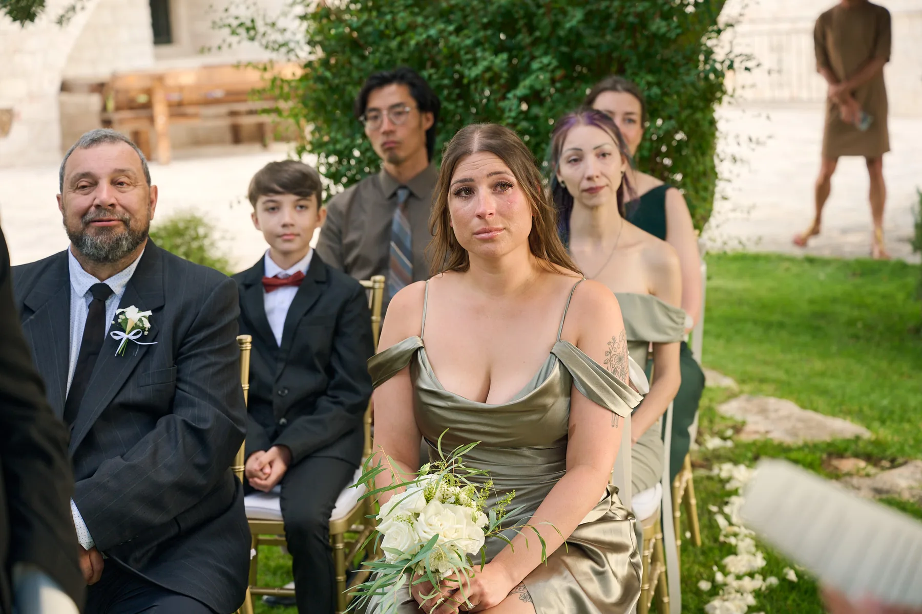 Guests moved during the ceremony