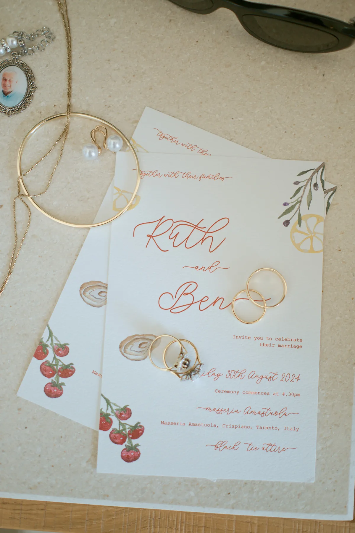 Ruth and Ben’s wedding invitations