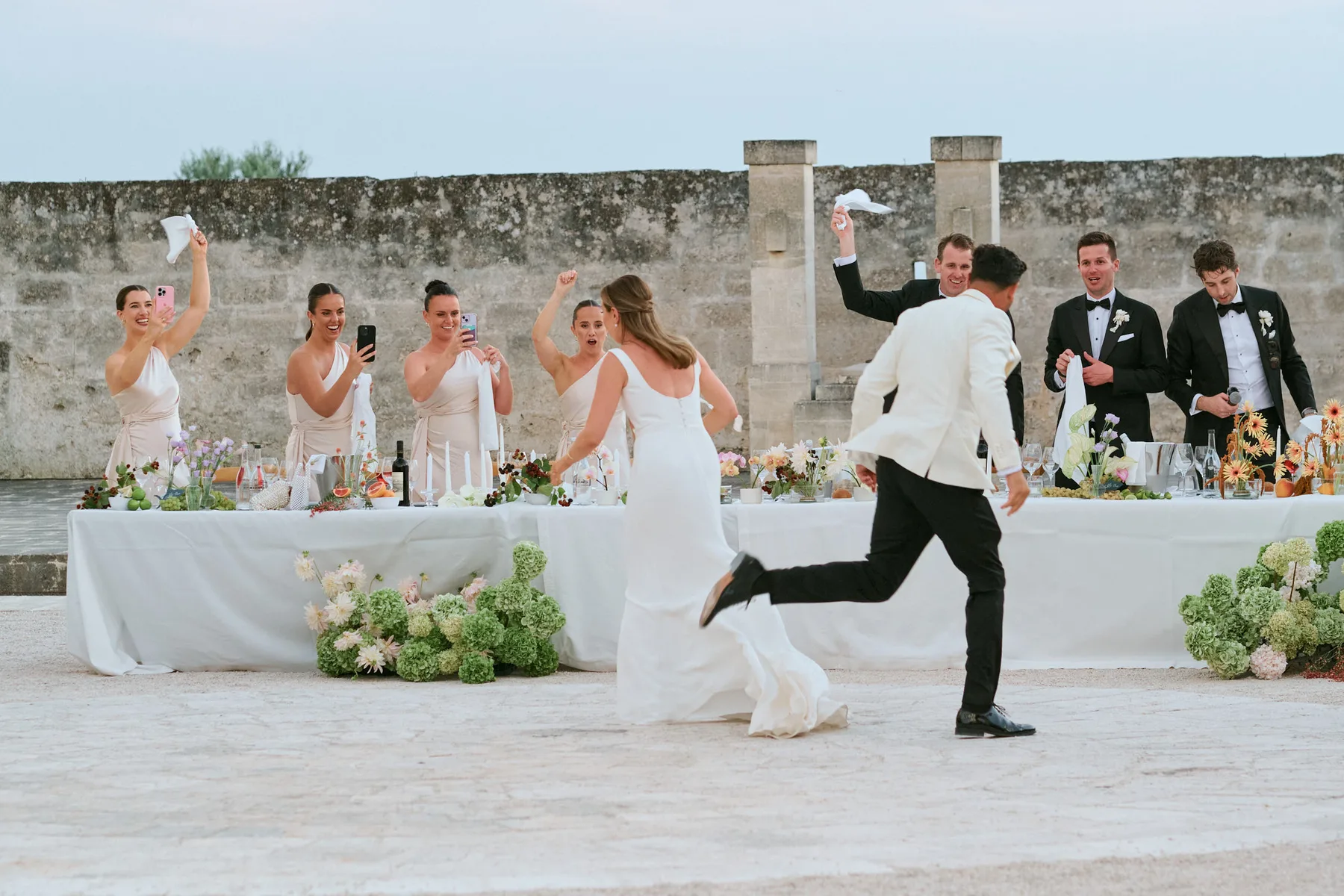 The couple’s entrance to the reception